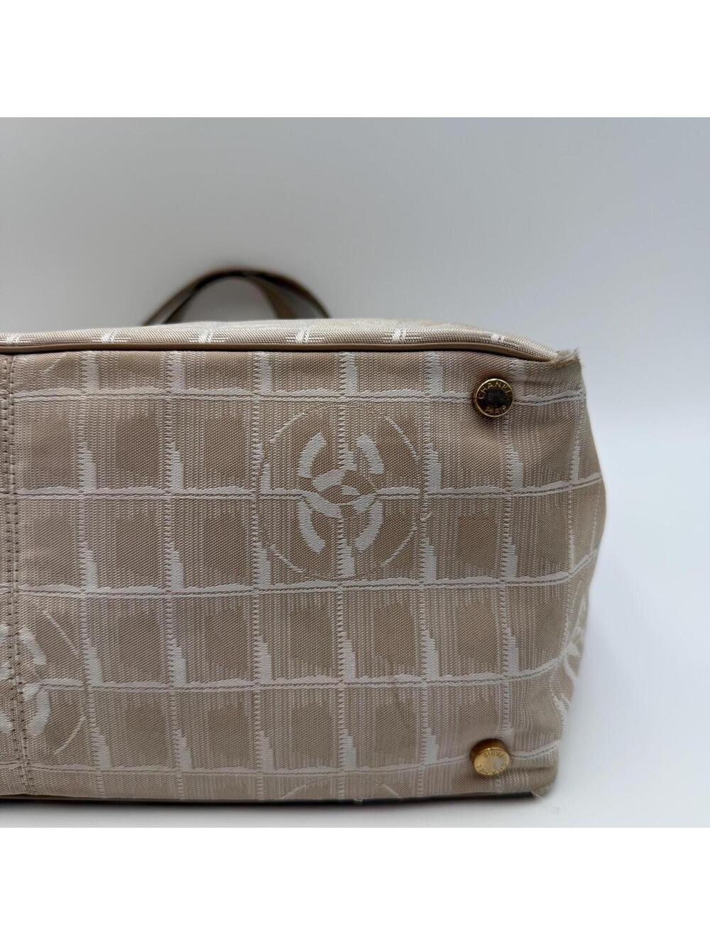 Chanel Beige New Travel Line Nylon Jacquard Tote - Picture 9 of 9